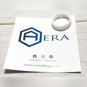 New AERA Silicone White Wedding Ring Band for Women Size 8